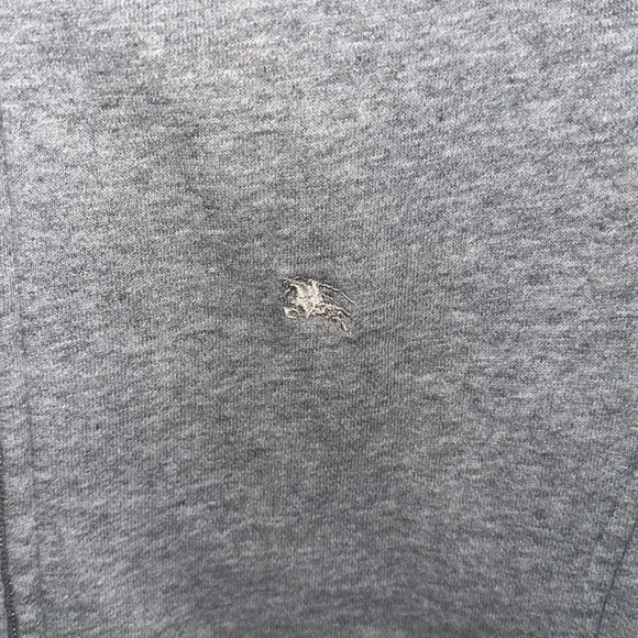 Burberry Full Zip Long Sleeve Gray Sweatshirt Size Small - Picture 8 of 10